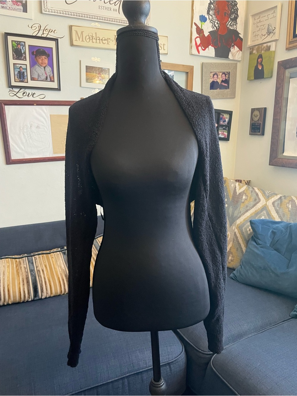 debut Black Open-Front Lightweight Shrug Cardigan